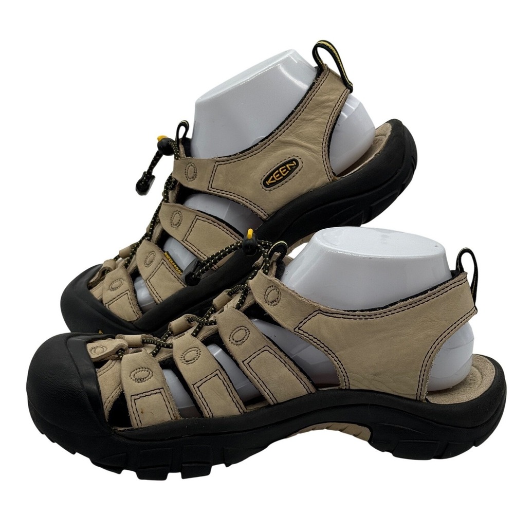 Keen Waterproof Sandals Womens 9 Tan Leather Closed Toe Hiking Sport Outdoor